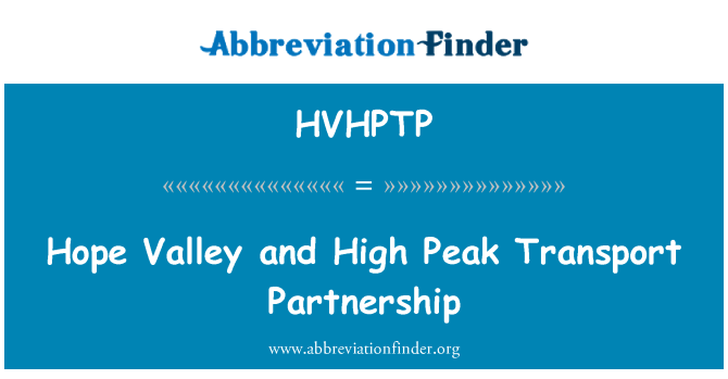 HVHPTP: Hope Valley and High Peak Transport Partnership