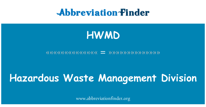 HWMD: Sonderabfall-Management-Abteilung