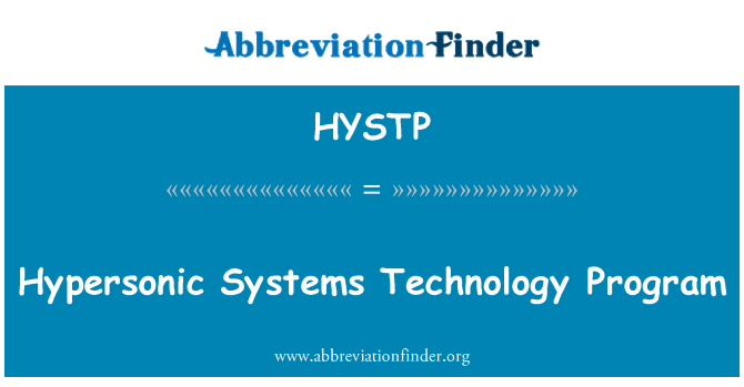 HYSTP: Nadzvukové systémy technológií Program