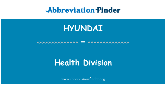 HYUNDAI: Divisione sanità