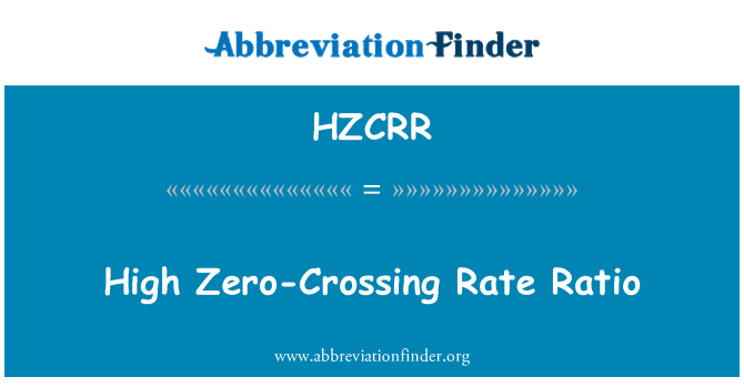 HZCRR: Visok omjer stopa nula-prijelaz