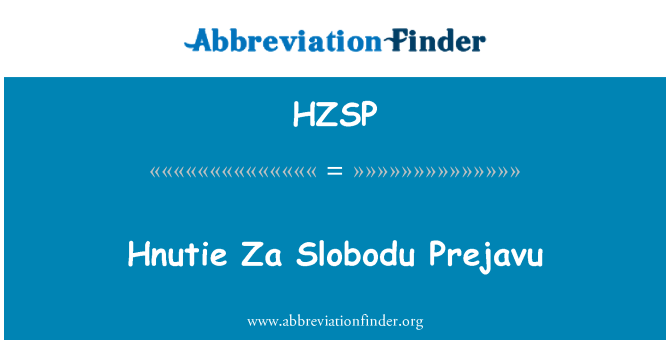 HZSP: Opozycyjną Za Slobodu Prejavu