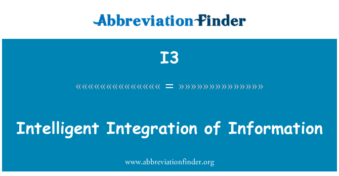 I3: Intelligente Integration von Informationen