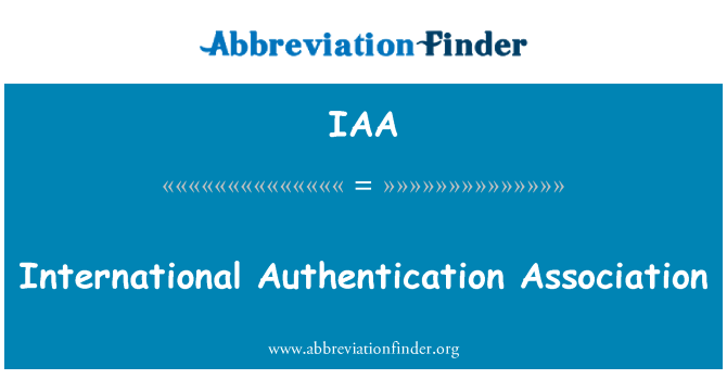 IAA: Асоціація міжнародних автентифікації