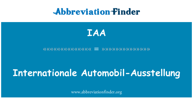 IAA: Internationale Automobil-Ausstellung