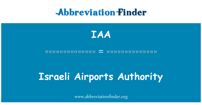 IAA: Iisraeli lennujaamade amet