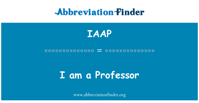 IAAP: Já jsem profesor