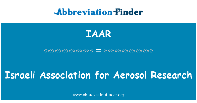 IAAR: Israelischen Gesellschaft für Aerosolforschung