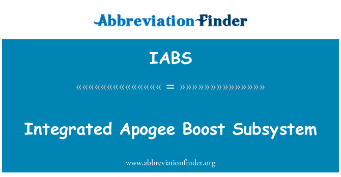 IABS: Sottosistema Boost integrato Apogee