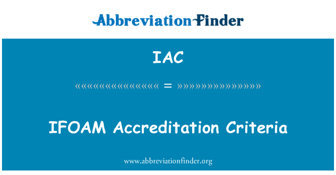 IAC: IFOAM akreditacijska merila