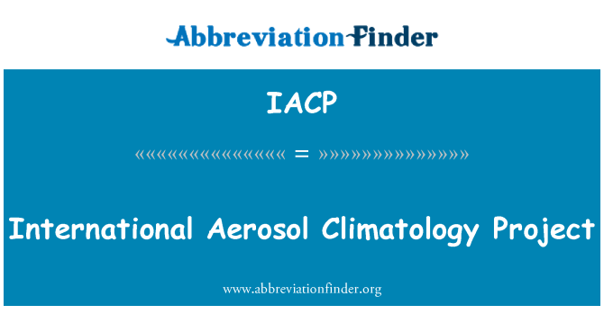 IACP: International Aerosol Climatology Project