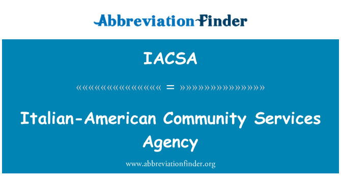 IACSA: Italiensk-amerikanska Community Services Agency