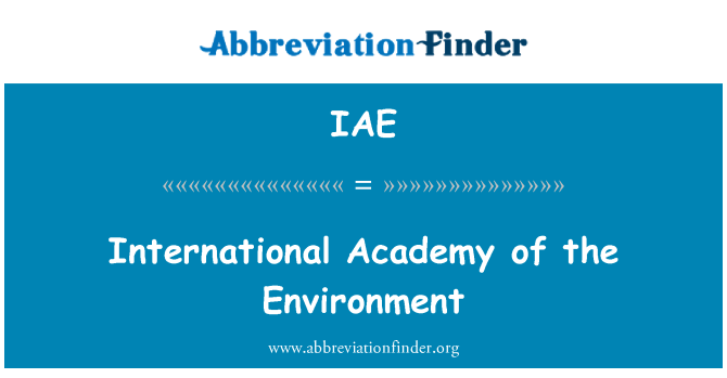 IAE: International Academy of the Environment