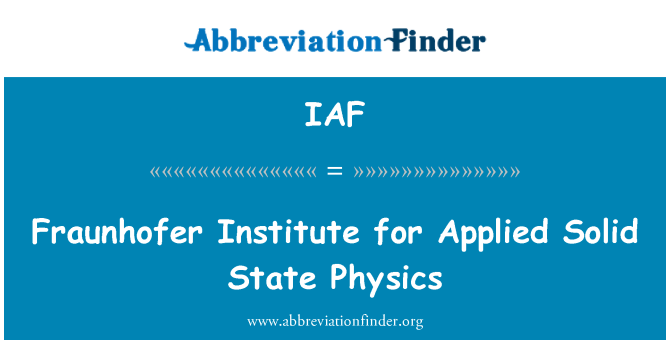 IAF: Enstiti Fraunhofer pou aplike Solid eta Physique