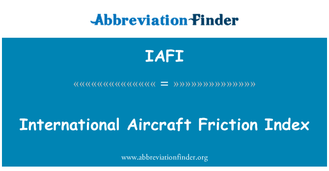 IAFI: بین الاقوامی ہوائی جہاز رگڑ اشاریہ
