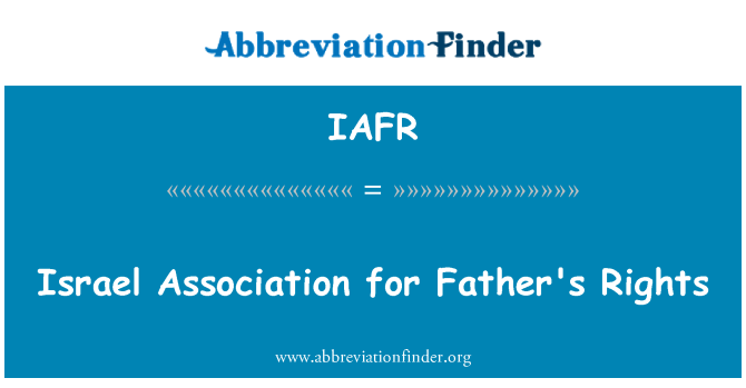 IAFR: Izrael asociácie pre otca práva