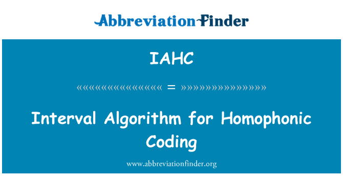 IAHC: Intervall algoritm för Homophonic kodning