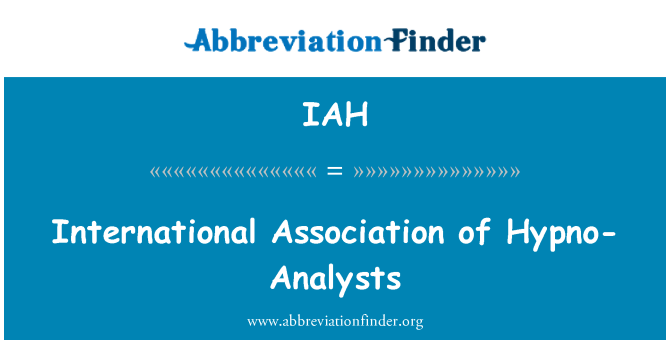 IAH: International Association of Hypno-Analysts