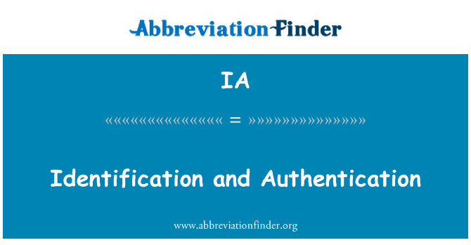 IA: Identifiering och verifiering