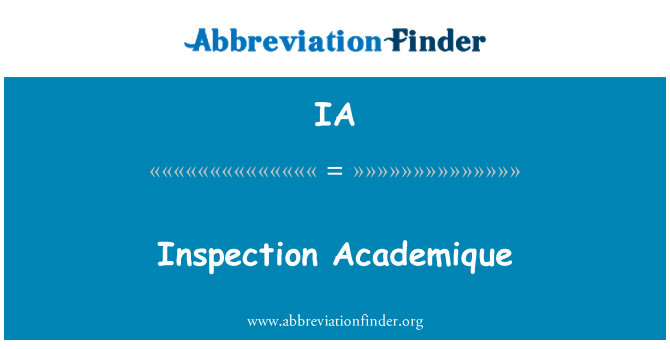 IA: Inspektion Academique