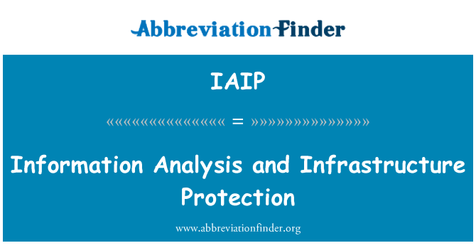 IAIP: Анализ на информацията и защита на инфраструктурата
