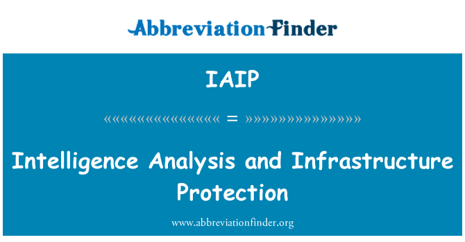 IAIP: 情报分析和基础设施保护