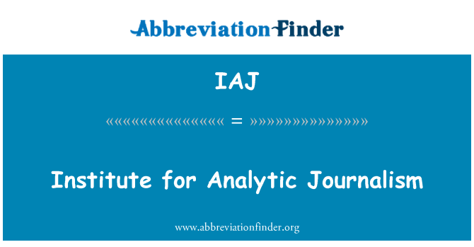 IAJ: Institut for analytisk journalistik