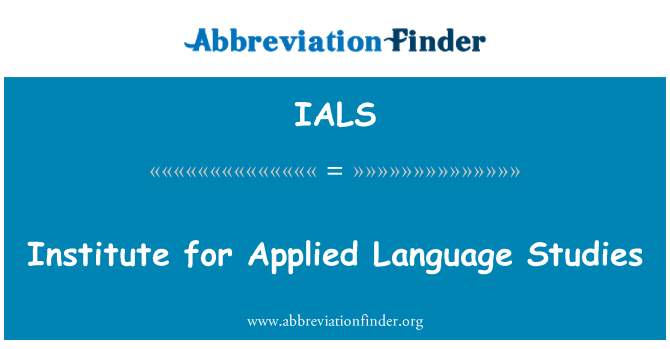 IALS: Institute for Applied Language Studies