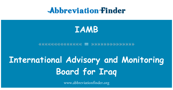 IAMB: Consulenza internazionale e Monitoring Board per l'Iraq