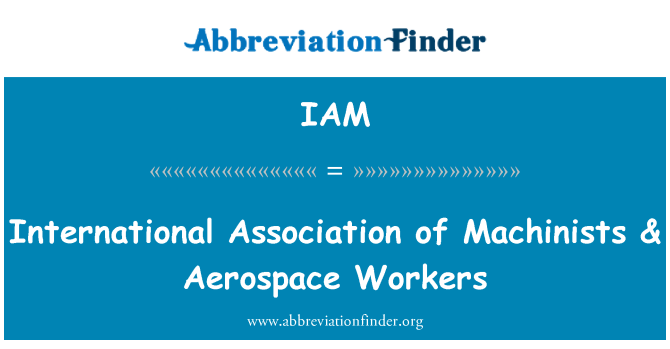IAM: الرابطة الدولية للميكانيكيين آند العاملين في مجال الفضاء الجوي