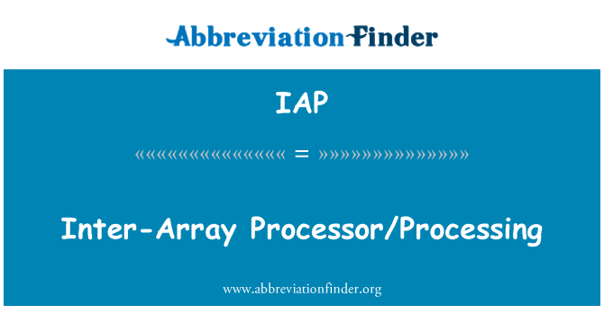 IAP: Inter prosessor/lydbehandling