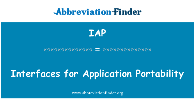 IAP: Интерфейсы для переносимости приложений