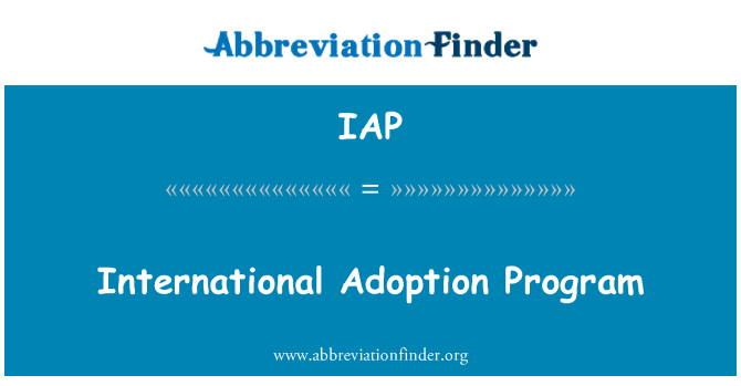 IAP: Mezinárodní adopce Program