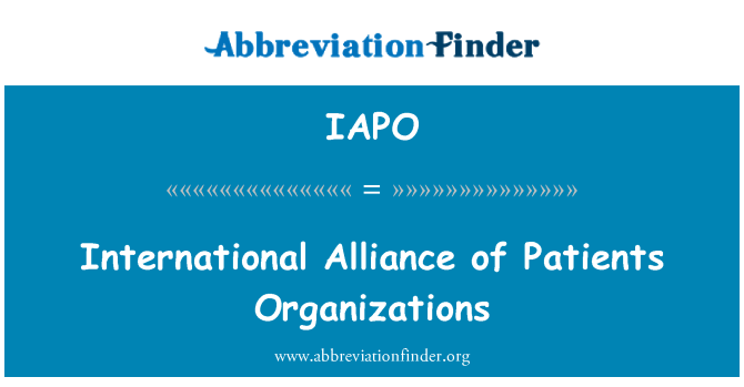 IAPO: Mezinárodní aliance organizací pacientů