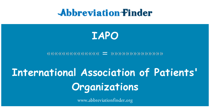 IAPO: Mezinárodní asociace pacientských organizací