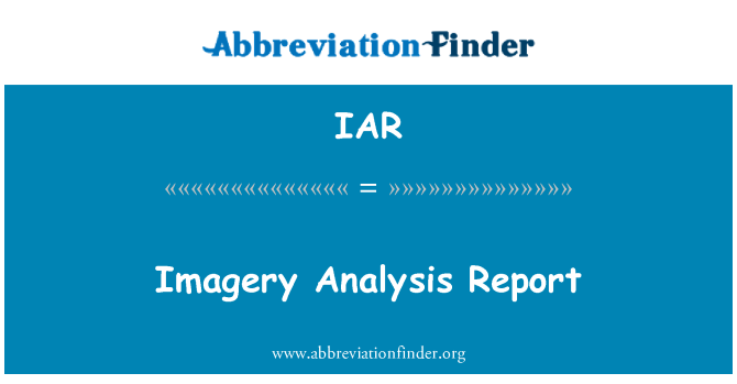 IAR: इमेजरी विश्लेषण रिपोर्ट