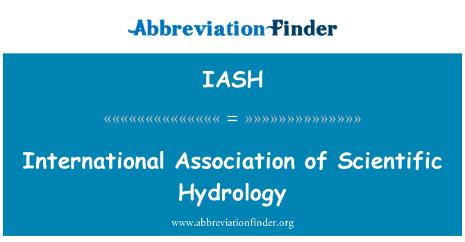 IASH: สมาคมอุทกวิทยาวิทยาศาสตร์นานาชาติ