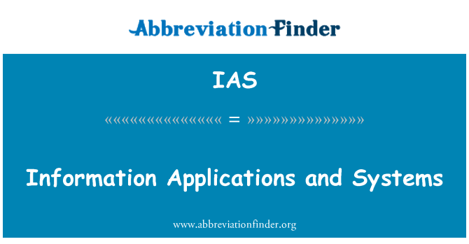 IAS: יישומי מידע ומערכות