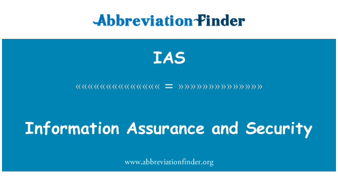 IAS: معلومات کی یقین دہانی اور سلامتی