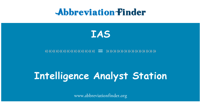 IAS: Intelliġenza analista stazzjon