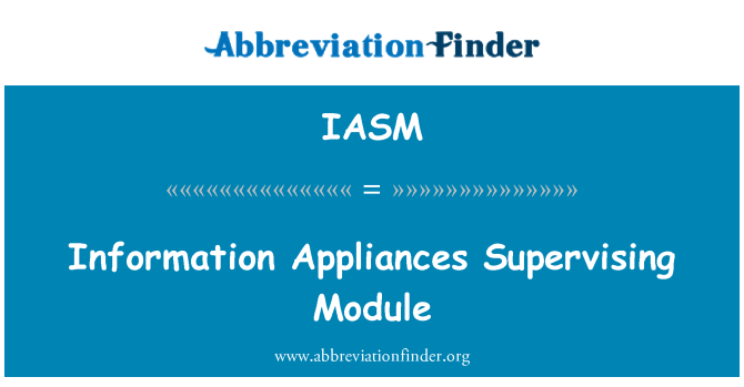 IASM: Informace spotřebiče kontrolní modul