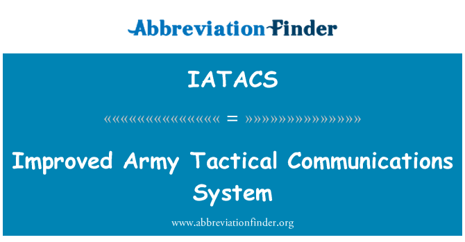 IATACS: Покращена армії системи тактичної зв'язку