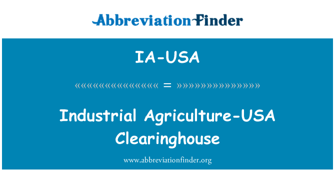 IA-USA: Pramoninių žemės ūkyje-JAV Clearinghouse