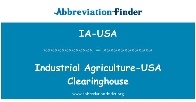 IA-USA: Industrielle landbrug-USA Clearinghouse
