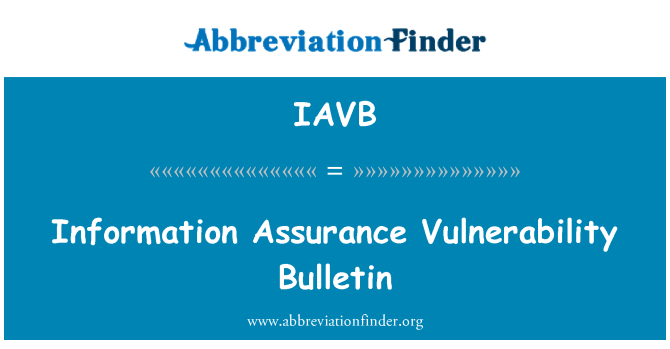 IAVB: Information Assurance haavoittuvuus tiedotteen