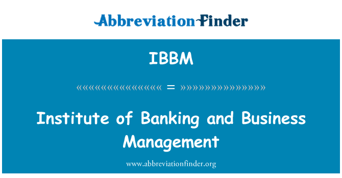 IBBM: Inštitút bankového a obchodného riadenia