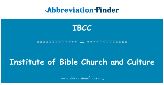 IBCC: Institut Biblija Crkve i kulture
