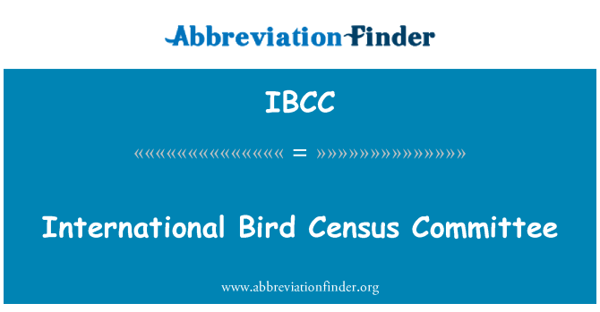 IBCC: International Bird Census Committee