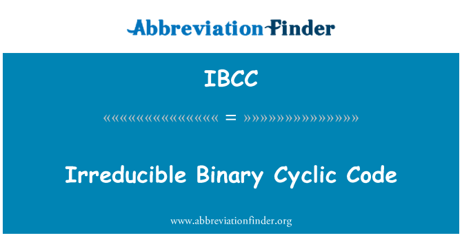 IBCC: Ireducibilní binární cyklický kód