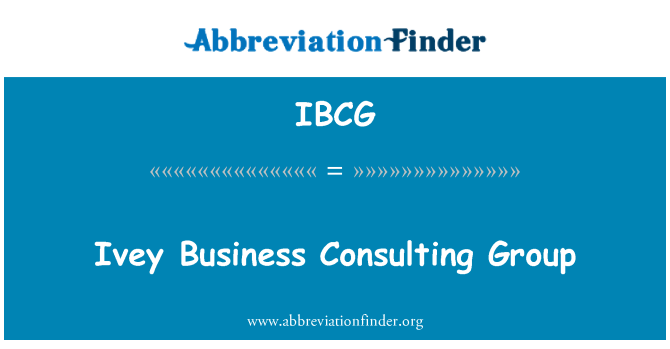 IBCG: กลุ่มการให้คำปรึกษาธุรกิจ Ivey